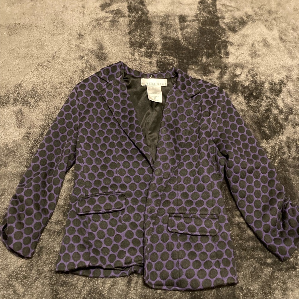 Purple and black vintage polka dot blazer